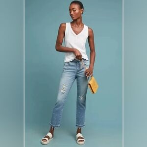 AMO Women's Blue Distressed Jeans